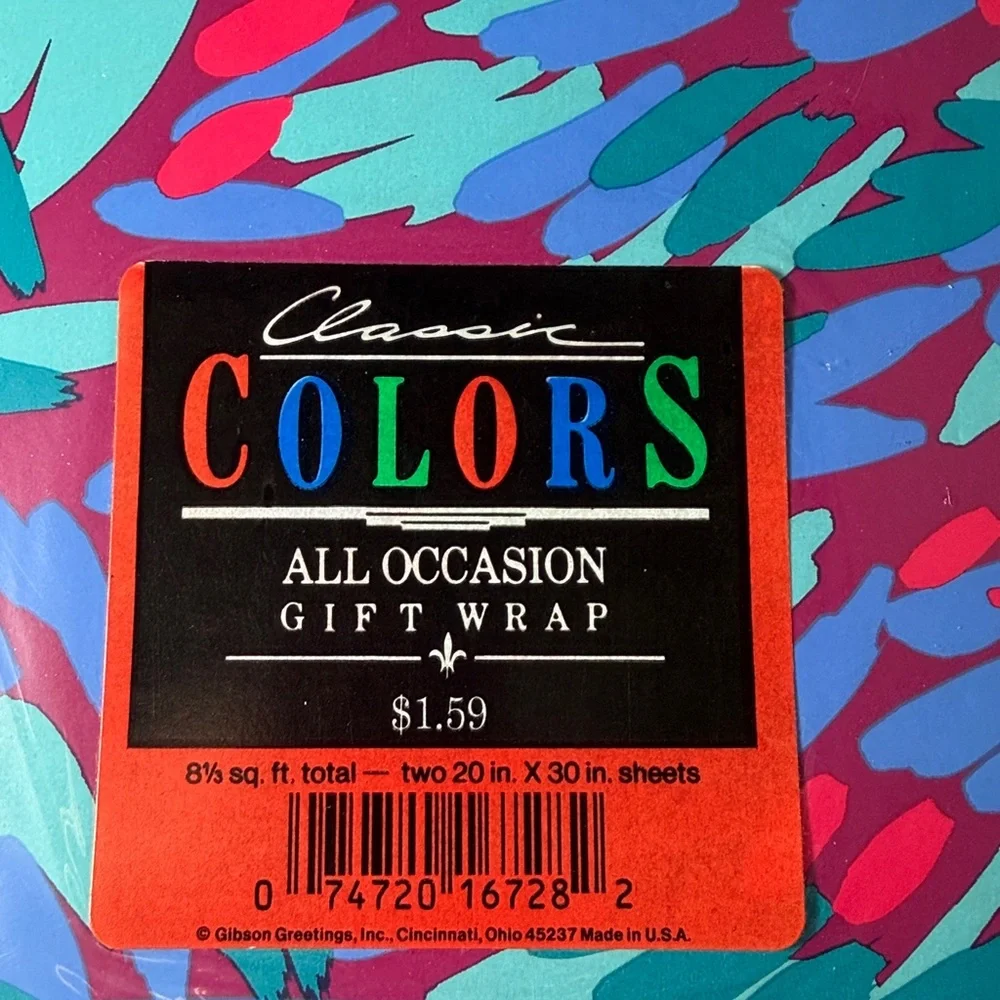 5/$25 VINTAGE Multicolor Wrapping Paper